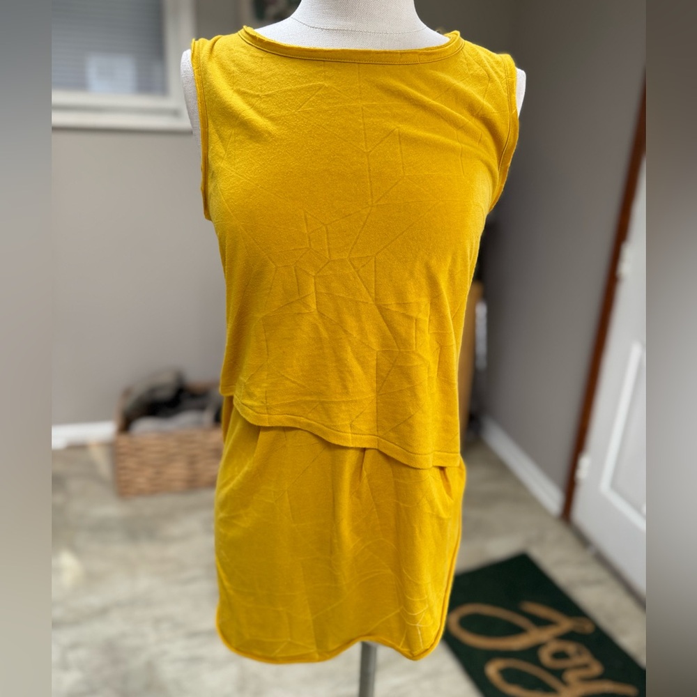 rag & bone Golden Yellow Sleeveless Tank Top XS Layered Textured Minimalist